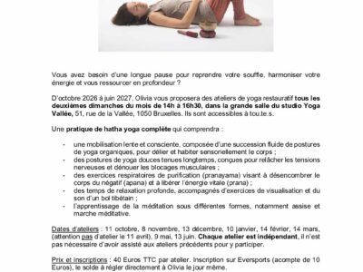 Ateliers de yoga restauratif