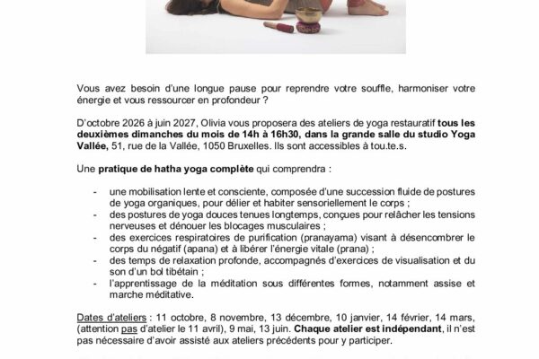 Ateliers de yoga restauratif